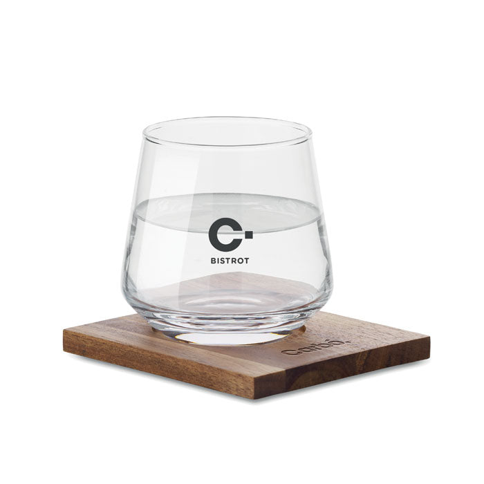 DRINKS Glas mit Untersetzer