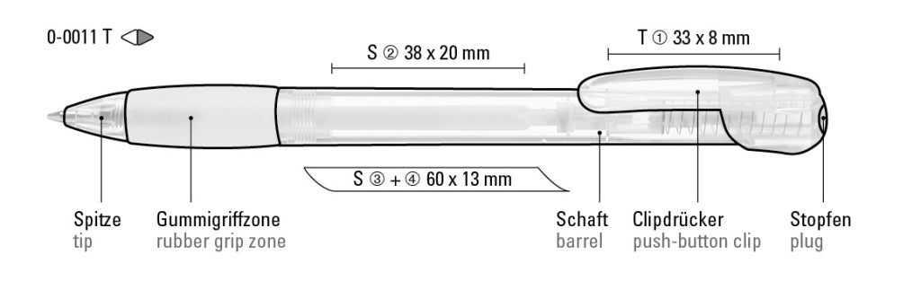 UMA FANTASY transparent Druckkugelschreiber – Druckskizze