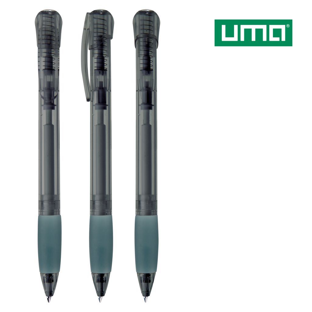 UMA FANTASY transparent Druckkugelschreiber – Anthrazit