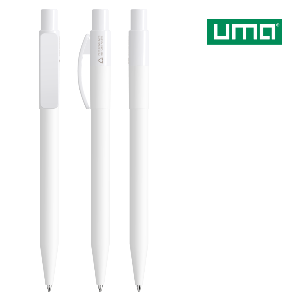 UMA PIXEL RECY Druckkugelschreiber – Weiß