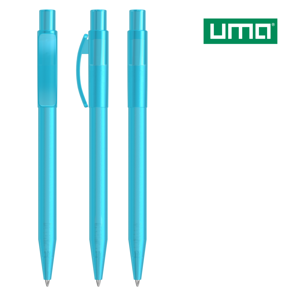 UMA PIXEL frozen Druckkugelschreiber – Cyan