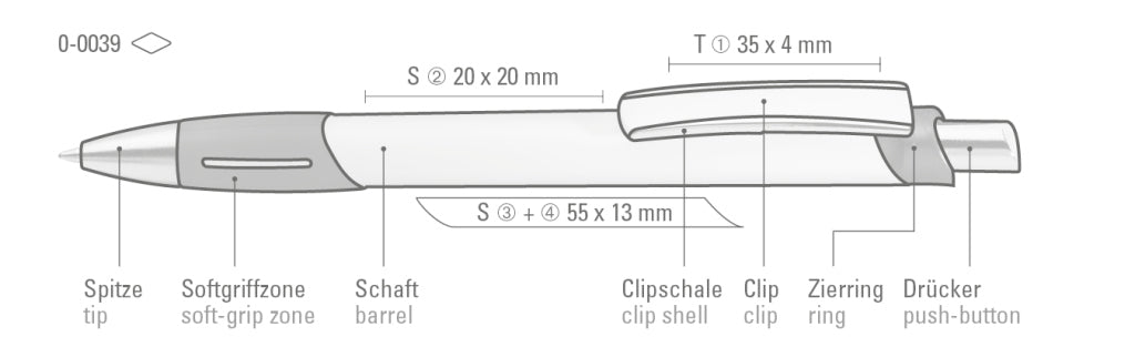 UMA STRIPE Druckkugelschreiber – Druckskizze