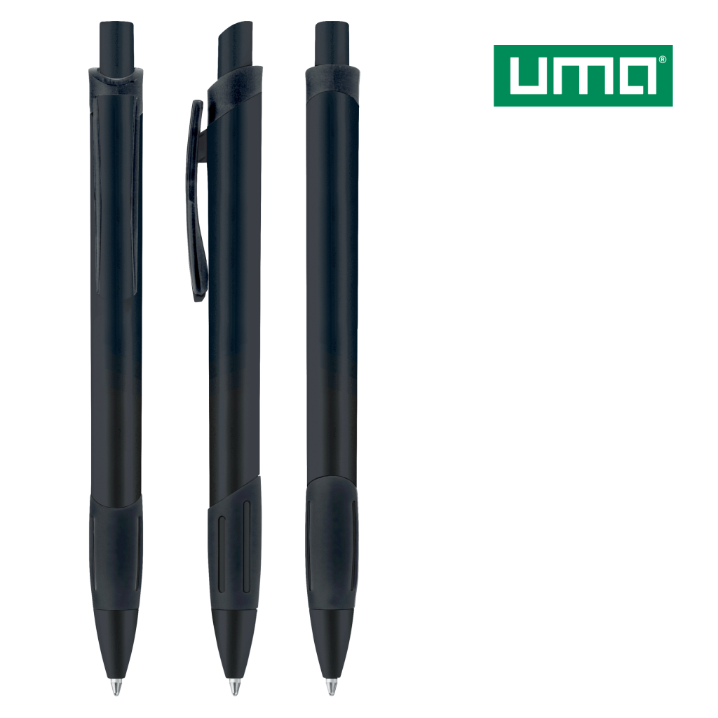 UMA STRIPE Druckkugelschreiber – Schwarz uni