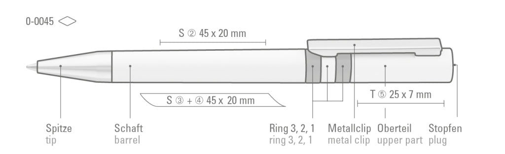 UMA RINGO Drehkugelschreiber – Druckskizze