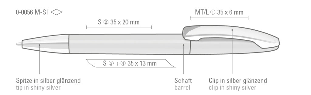 UMA ICON M-SI Drehkugelschreiber – Druckskizze