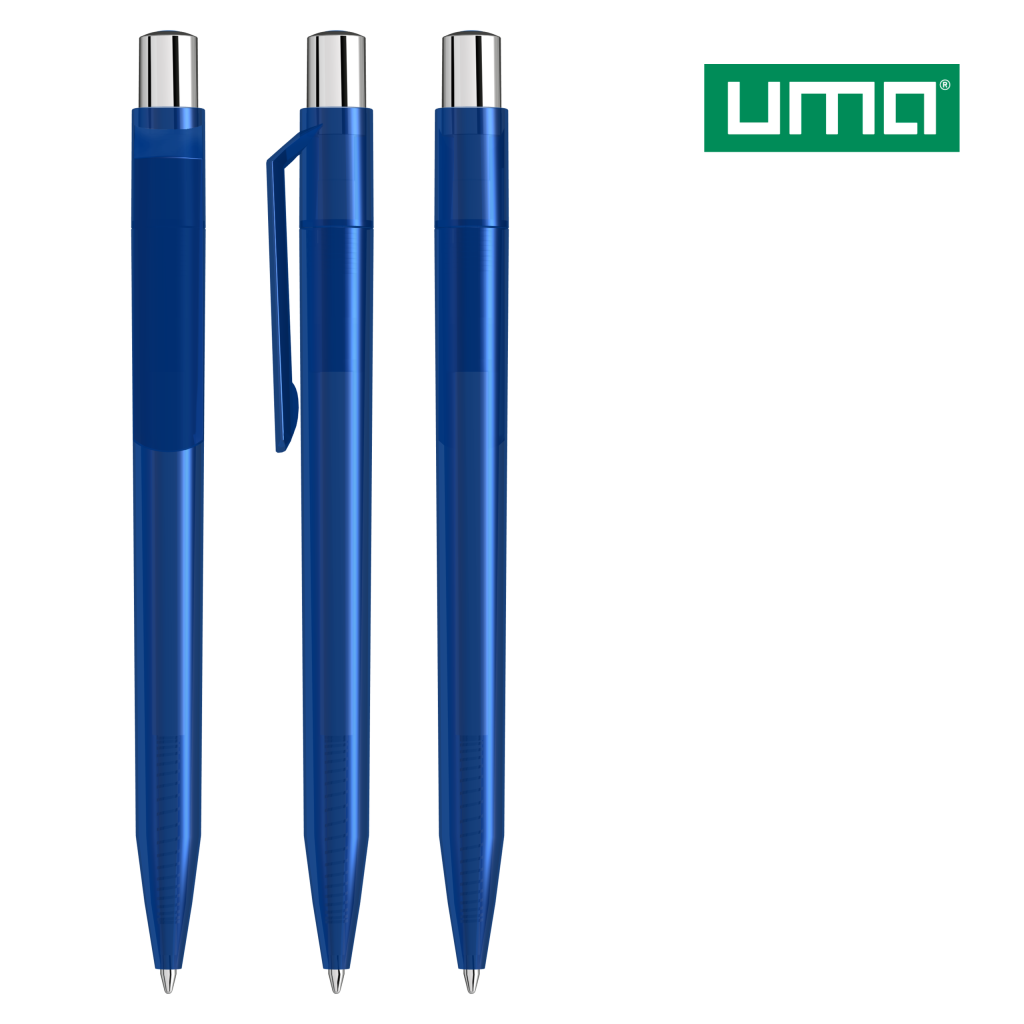 UMA ON TOP transparent SI Druckkugelschreiber – Dunkelblau