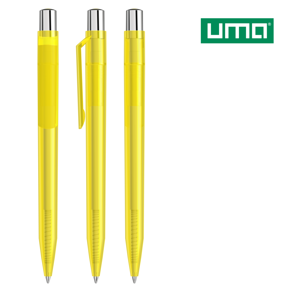 UMA ON TOP transparent SI Druckkugelschreiber – Gelb