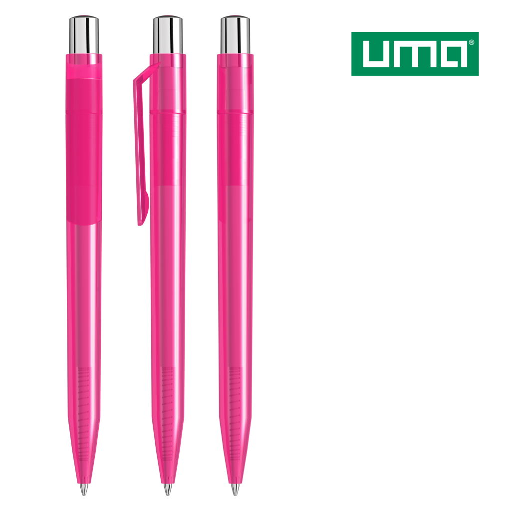 UMA ON TOP transparent SI Druckkugelschreiber – Magenta