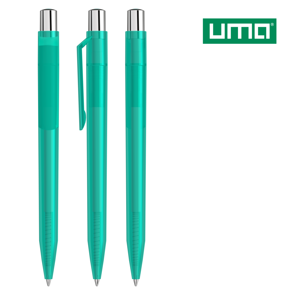 UMA ON TOP transparent SI Druckkugelschreiber – Petrol