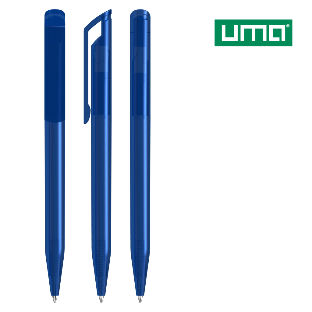 UMA POP transparent Drehkugelschreiber – Dunkelblau