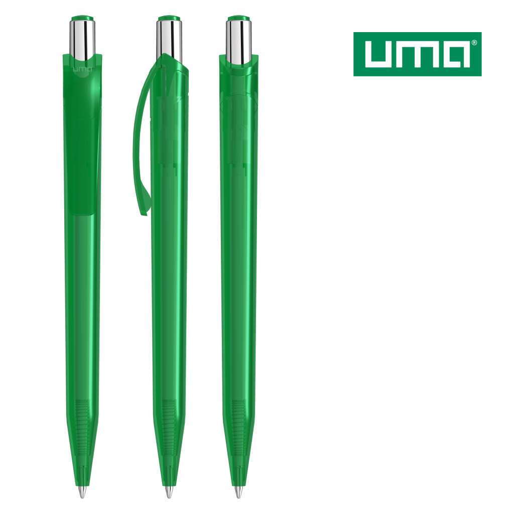 UMA BEAT transparent Druckkugelschreiber – Dunkelgrün