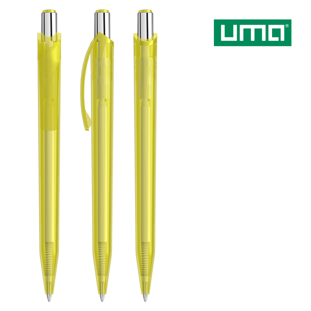 UMA BEAT transparent Druckkugelschreiber – Gelb