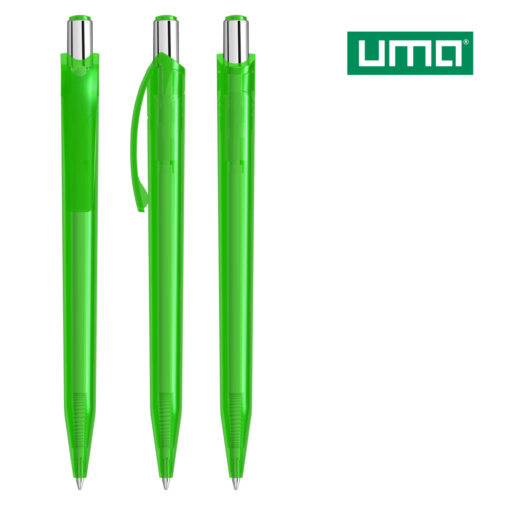 UMA BEAT transparent Druckkugelschreiber – Hellgrün