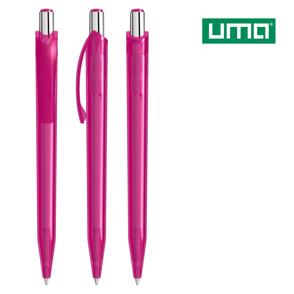 UMA BEAT transparent Druckkugelschreiber – Magenta