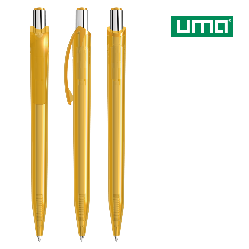 UMA BEAT transparent Druckkugelschreiber – Ocker