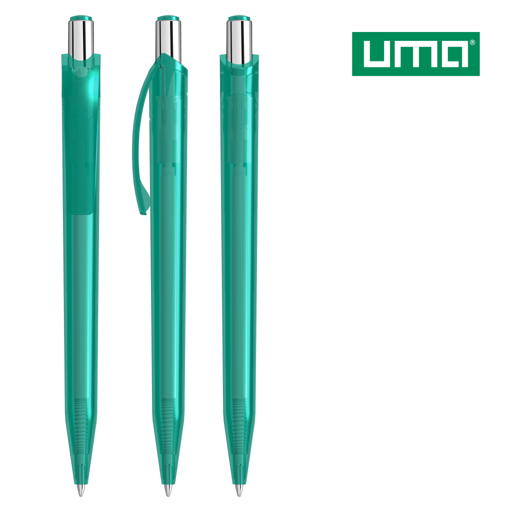 UMA BEAT transparent Druckkugelschreiber – Petrol
