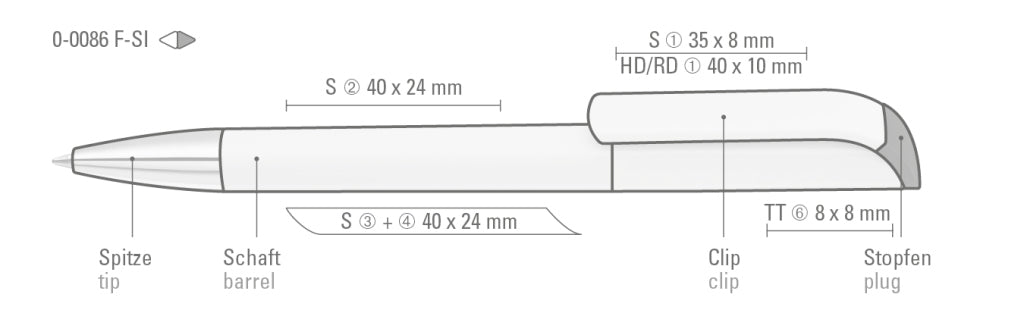 UMA EFFECT F SI Drehkugelschreiber – Druckskizze