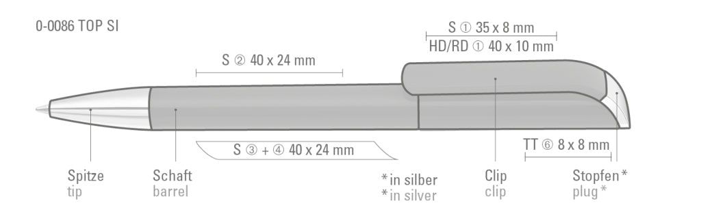 UMA EFFECT TOP SI Drehkugelschreiber – Druckskizze