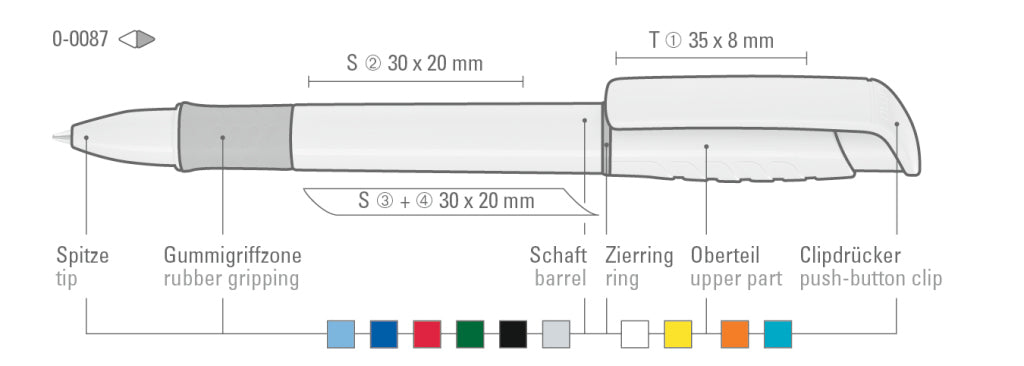 UMA PRIMA Druckkugelschreiber – Druckskizze
