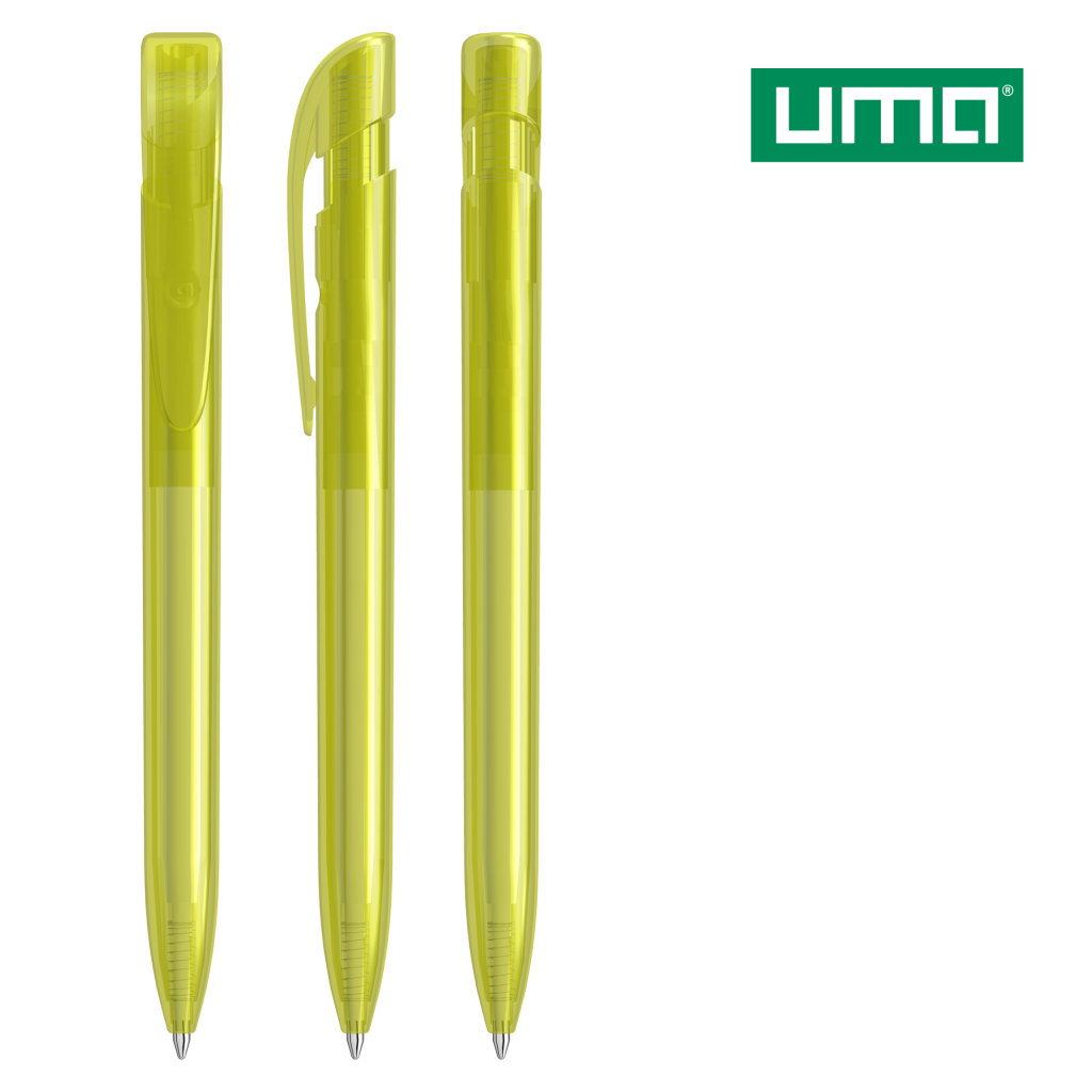UMA YES transparent Druckkugelschreiber – Gelb