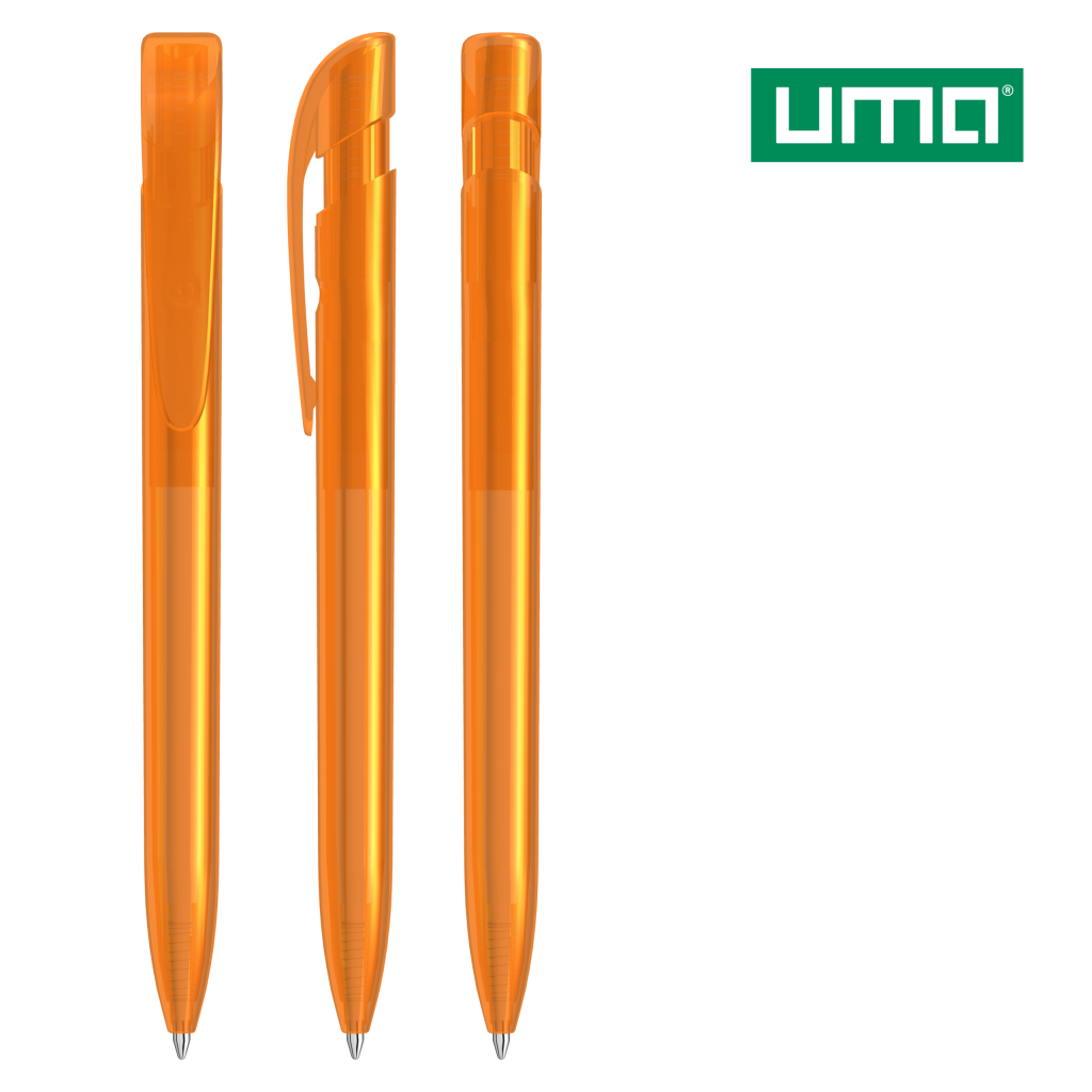 UMA YES transparent Druckkugelschreiber – Orange