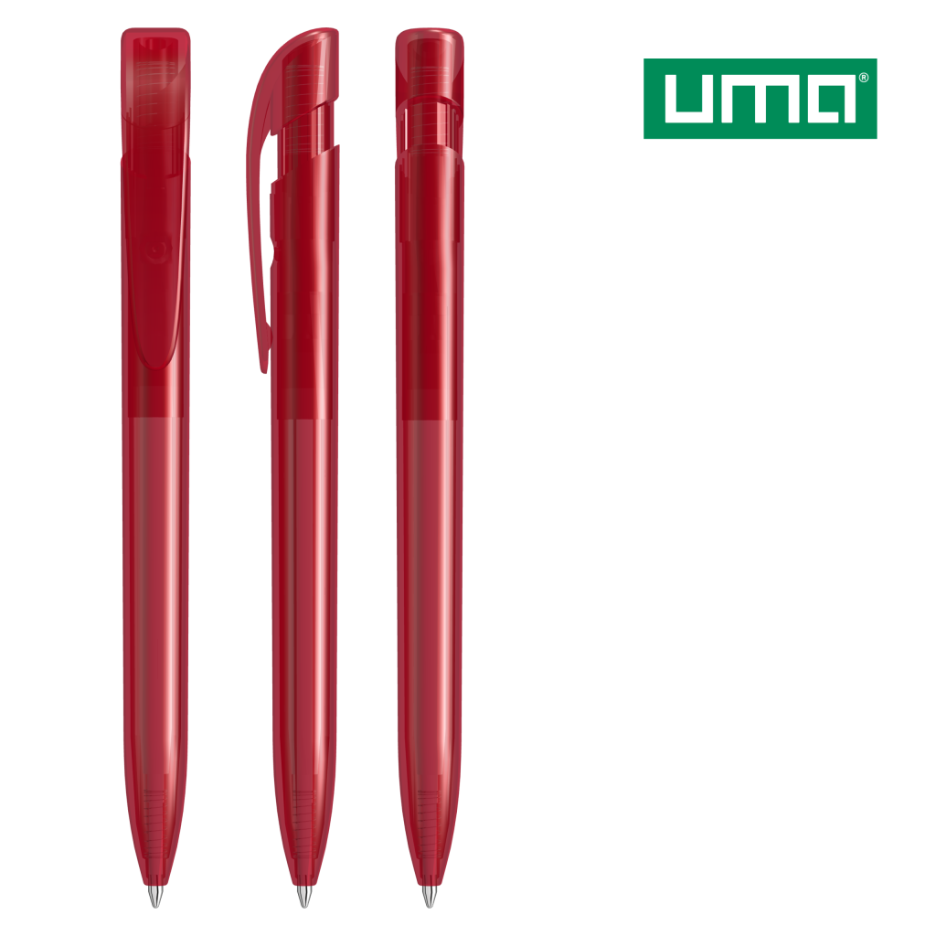 UMA YES transparent Druckkugelschreiber – Rot