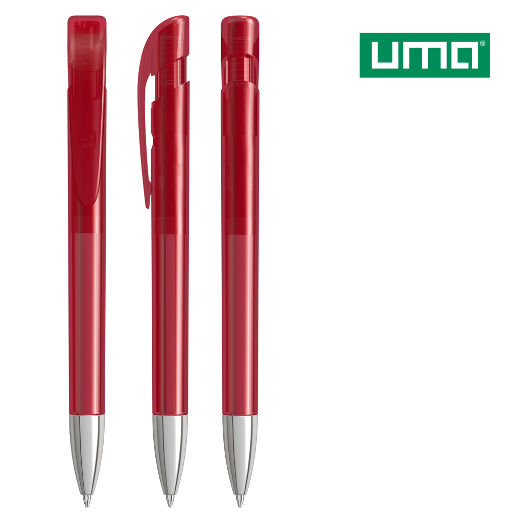 UMA YES transparent SI Druckkugelschreiber – Rot