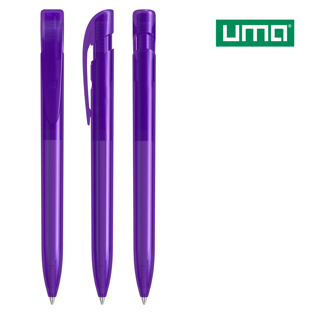 UMA YES transparent Druckkugelschreiber – Violett