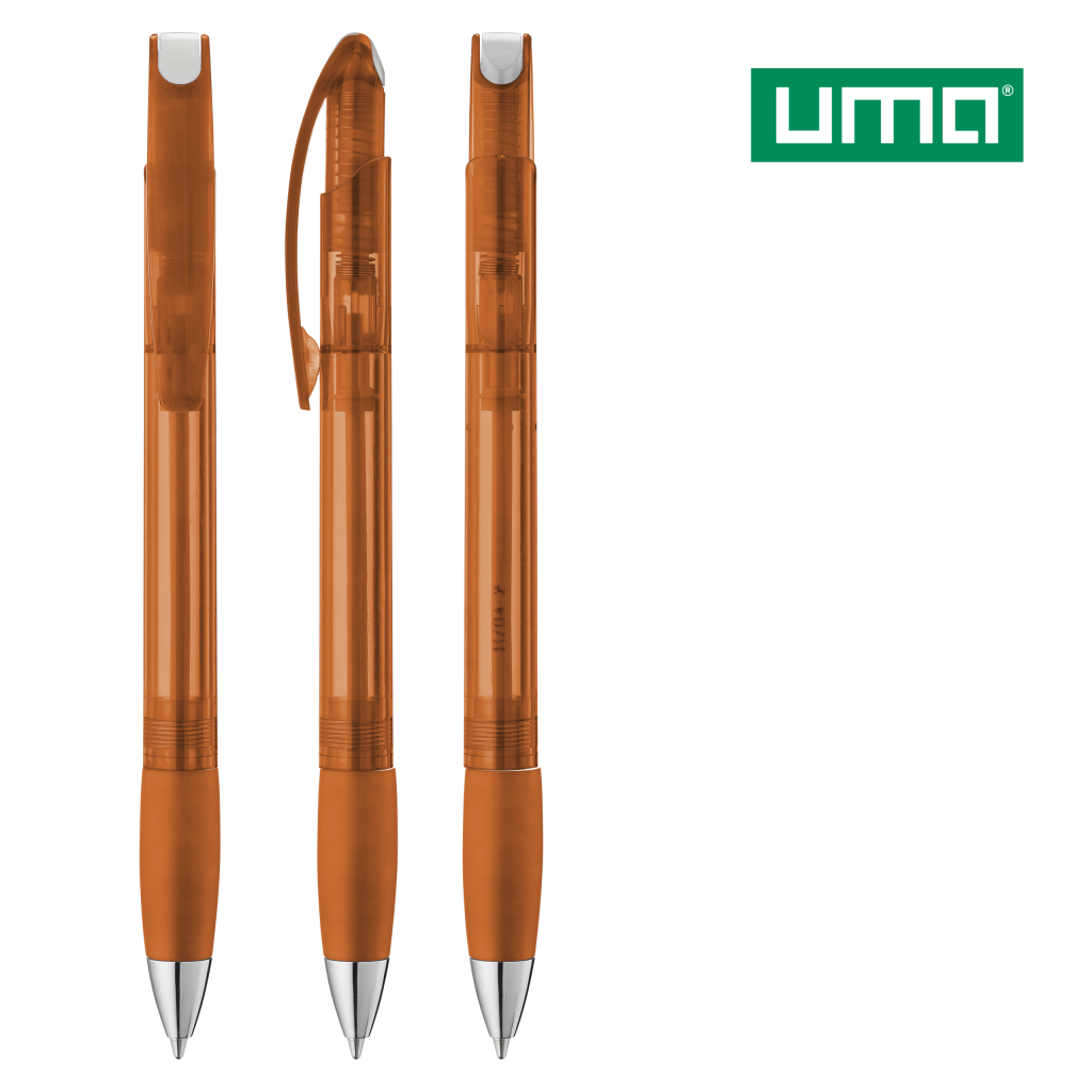 UMA MEMORY transparent SI Druckkugelschreiber – Orange