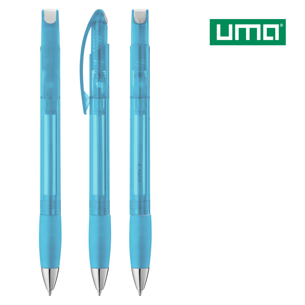 UMA MEMORY transparent SI Druckkugelschreiber – Petrol