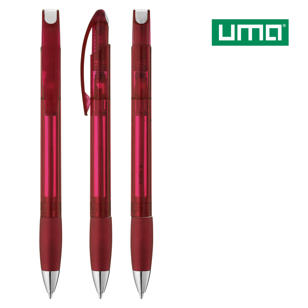 UMA MEMORY transparent SI Druckkugelschreiber – Rot