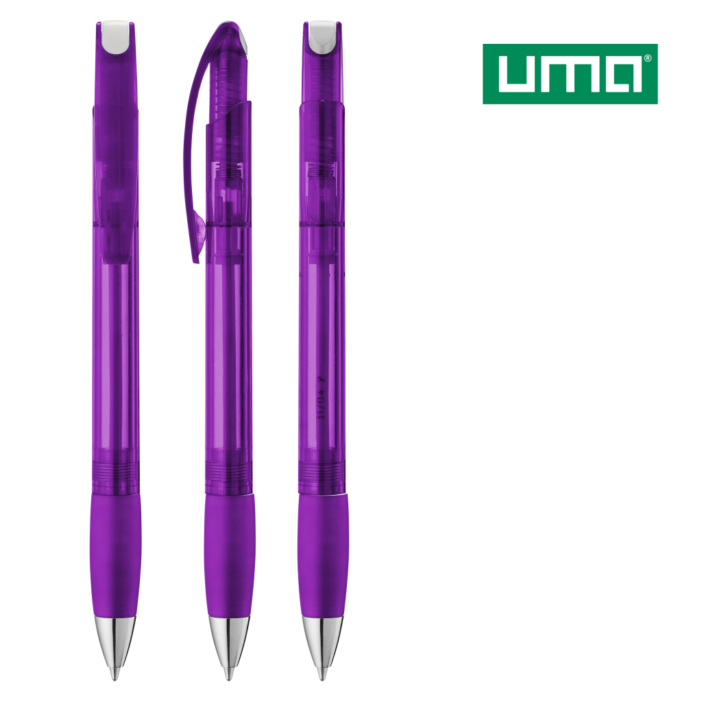 UMA MEMORY transparent SI Druckkugelschreiber – Violett