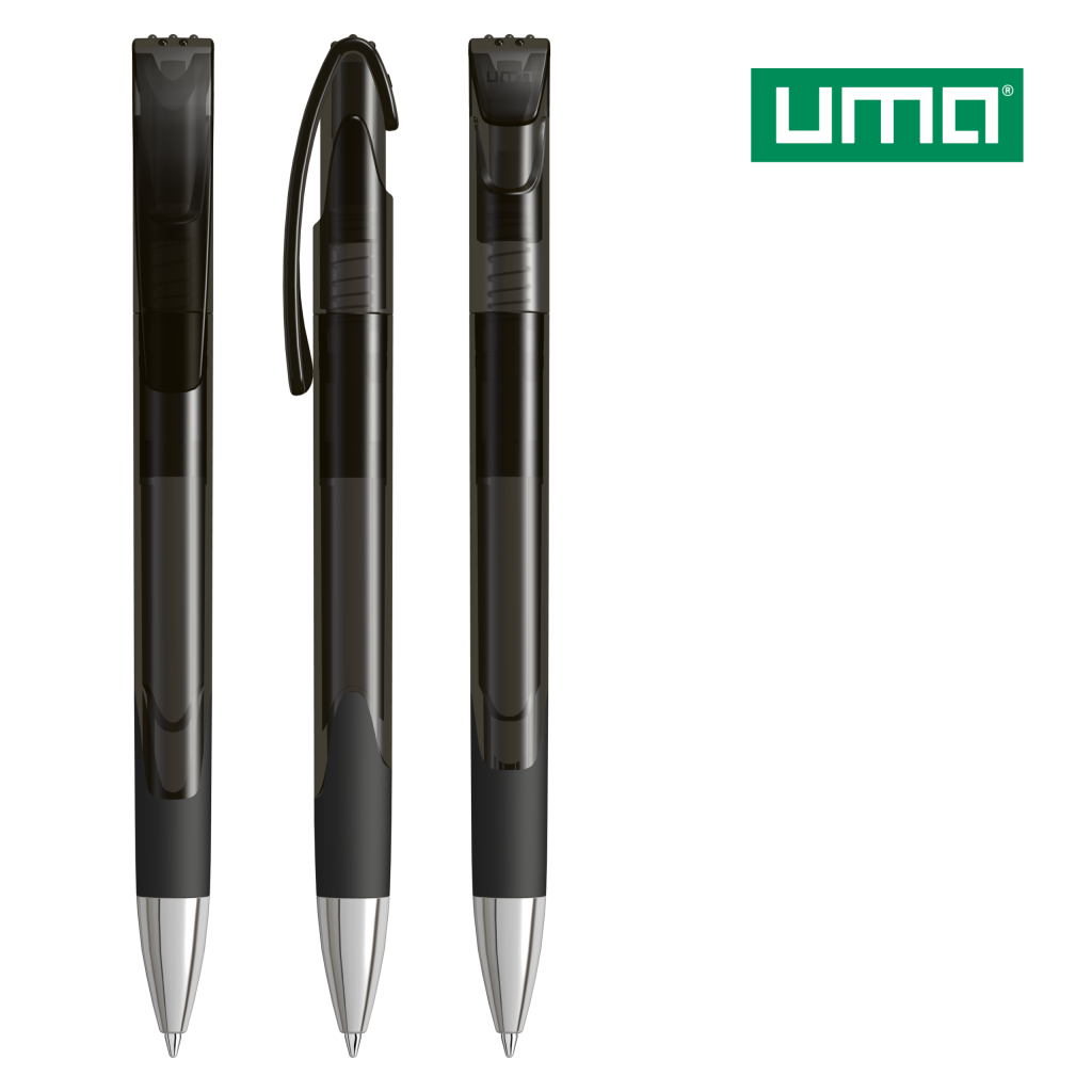 UMA LOOK grip transparent SI Druckkugelschreiber – Anthrazit