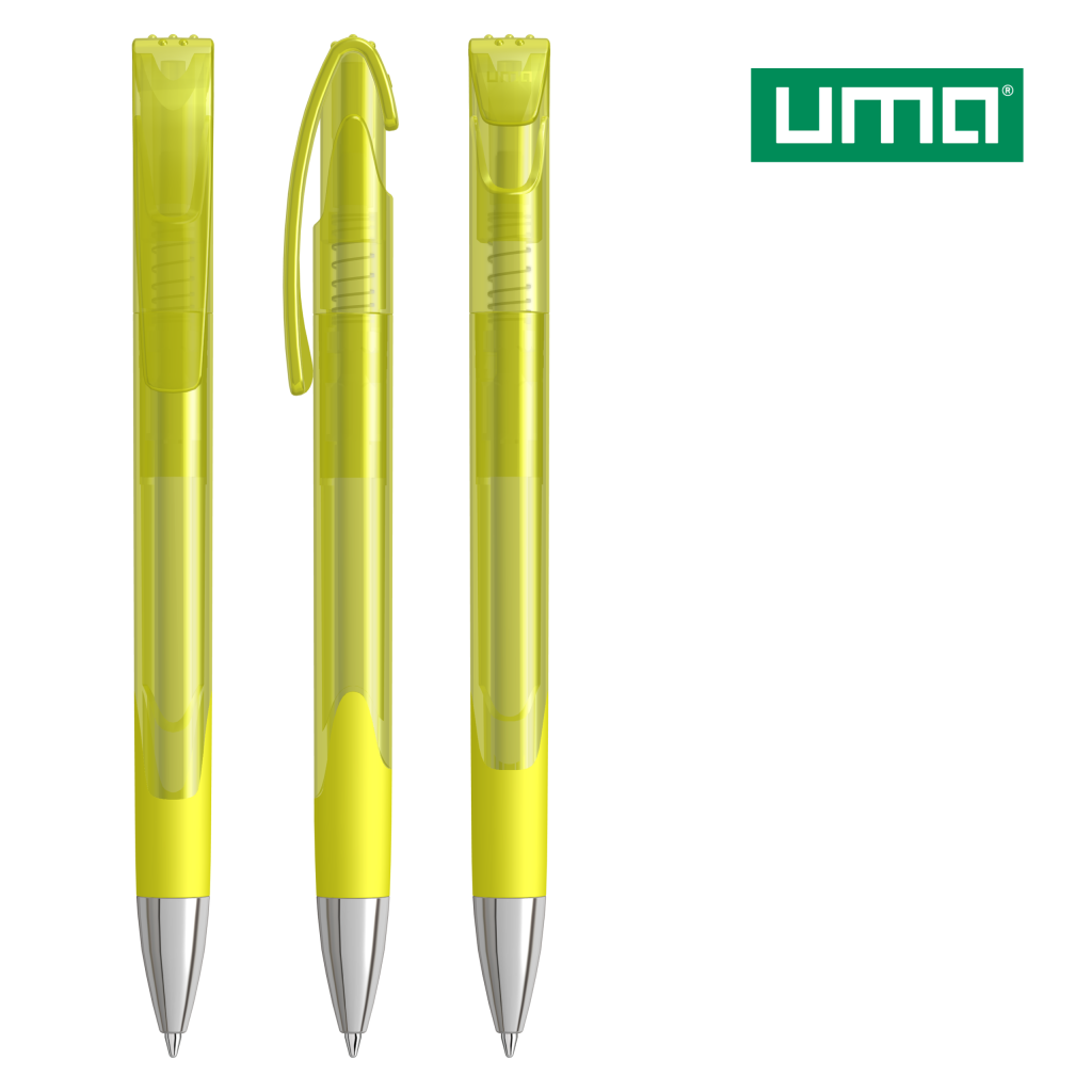 UMA LOOK grip transparent SI Druckkugelschreiber – Gelb