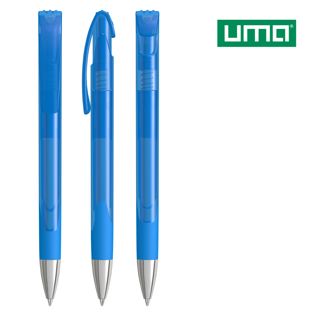 UMA LOOK grip transparent SI Druckkugelschreiber – Hellblau