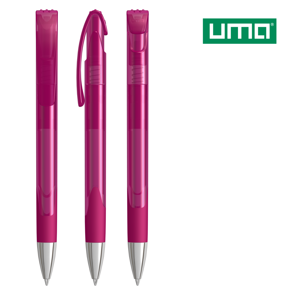 UMA LOOK grip transparent SI Druckkugelschreiber – Magenta