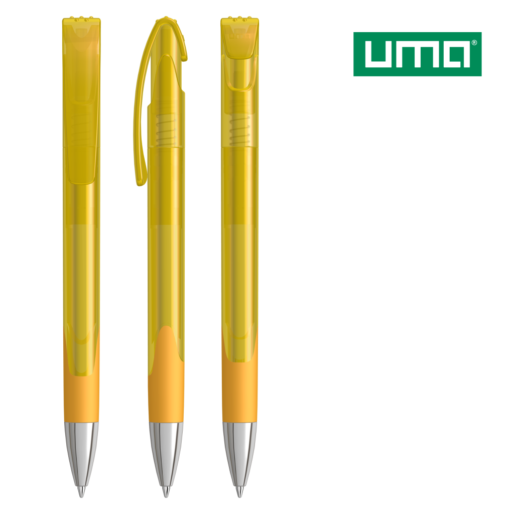 UMA LOOK grip transparent SI Druckkugelschreiber – Ocker