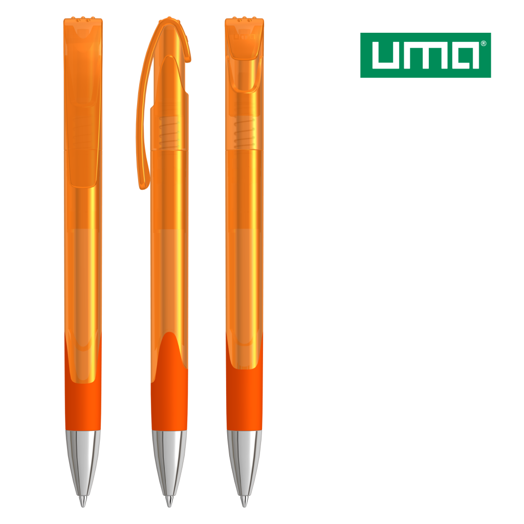 UMA LOOK grip transparent SI Druckkugelschreiber – Orange