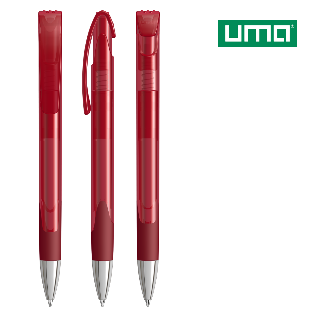 UMA LOOK grip transparent SI Druckkugelschreiber – Rot