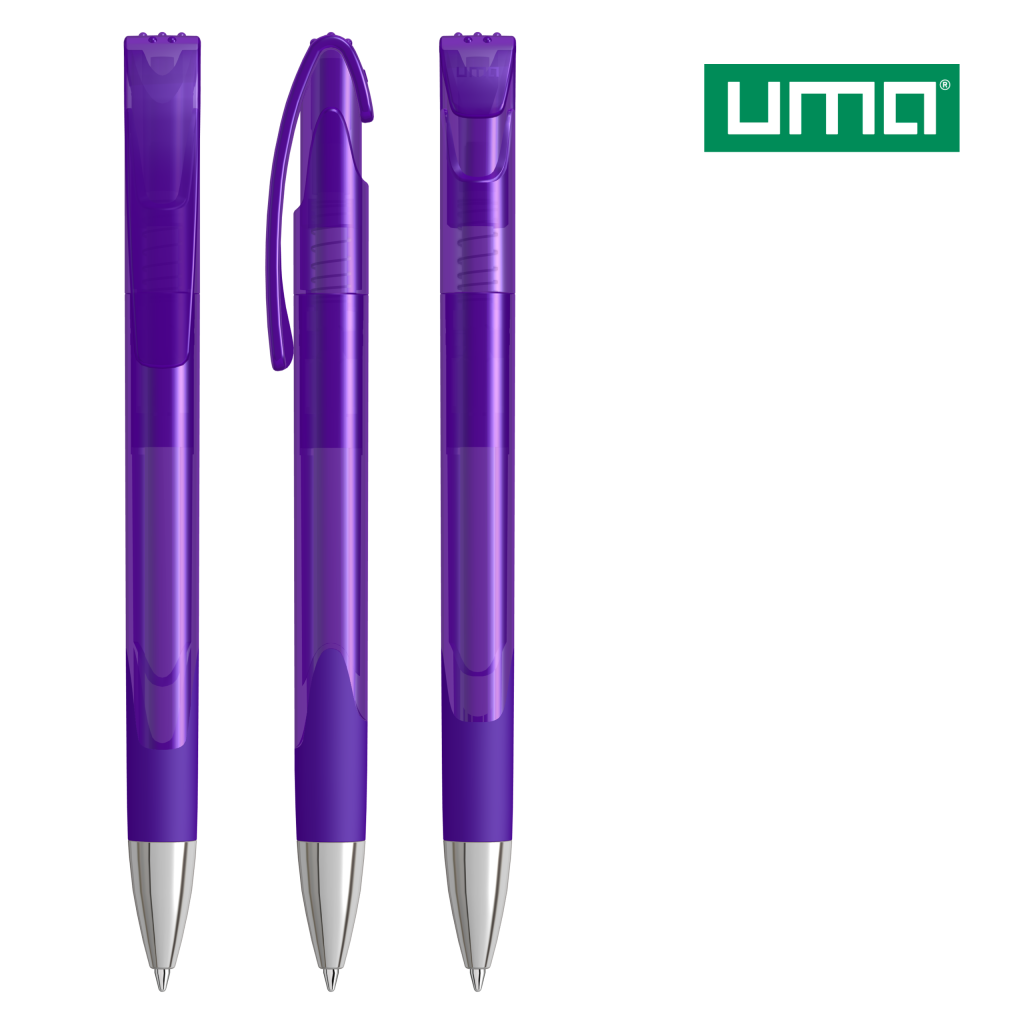 UMA LOOK grip transparent SI Druckkugelschreiber – Violett