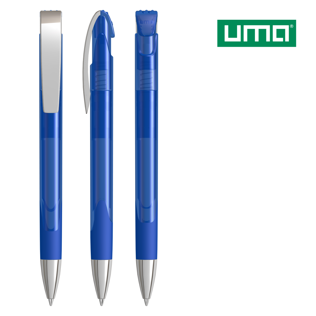 UMA LOOK grip transparent M SI Druckkugelschreiber – Dunkelblau