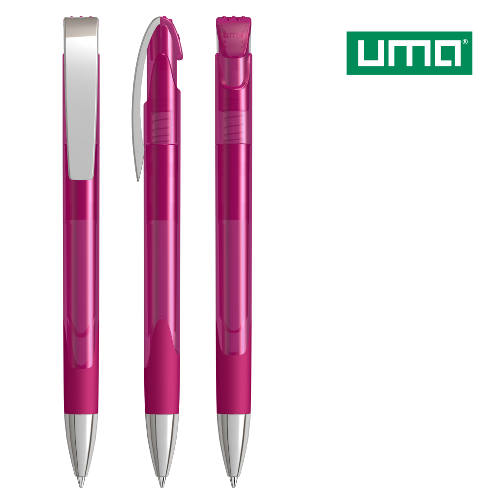 UMA LOOK grip transparent M SI Druckkugelschreiber – Magenta