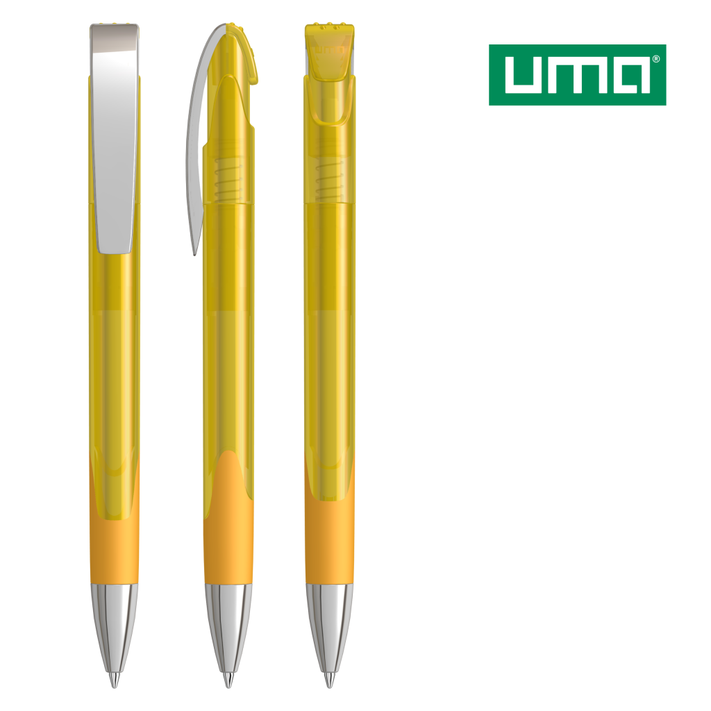 UMA LOOK grip transparent M SI Druckkugelschreiber – Ocker