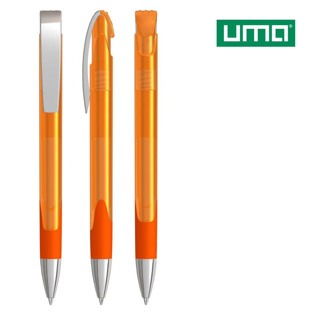 UMA LOOK grip transparent M SI Druckkugelschreiber – Orange