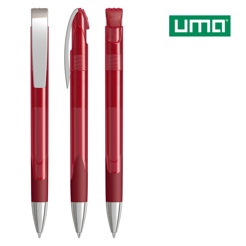 UMA LOOK grip transparent M SI Druckkugelschreiber – Rot
