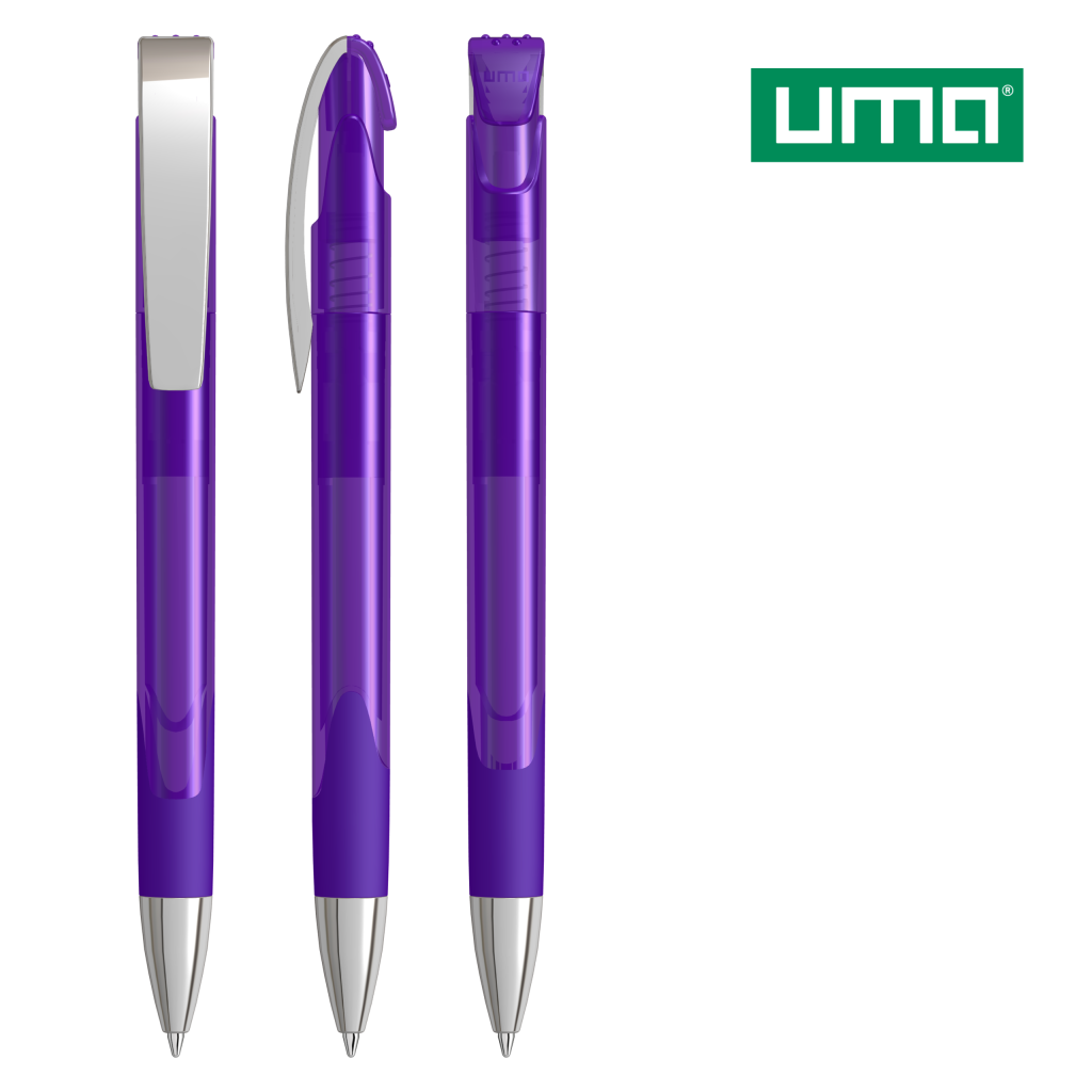 UMA LOOK grip transparent M SI Druckkugelschreiber – Violett