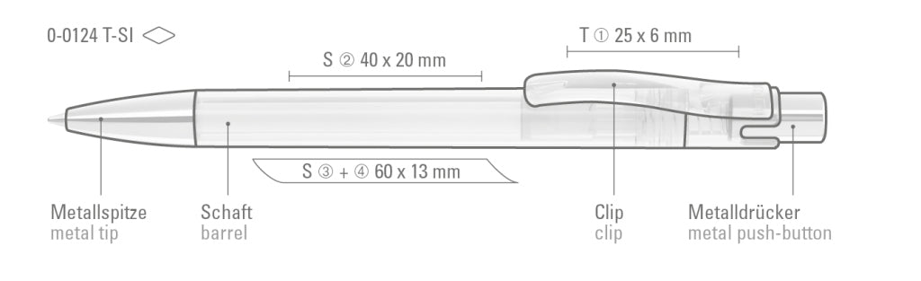 UMA CANDY transparent SI Druckkugelschreiber – Druckskizze