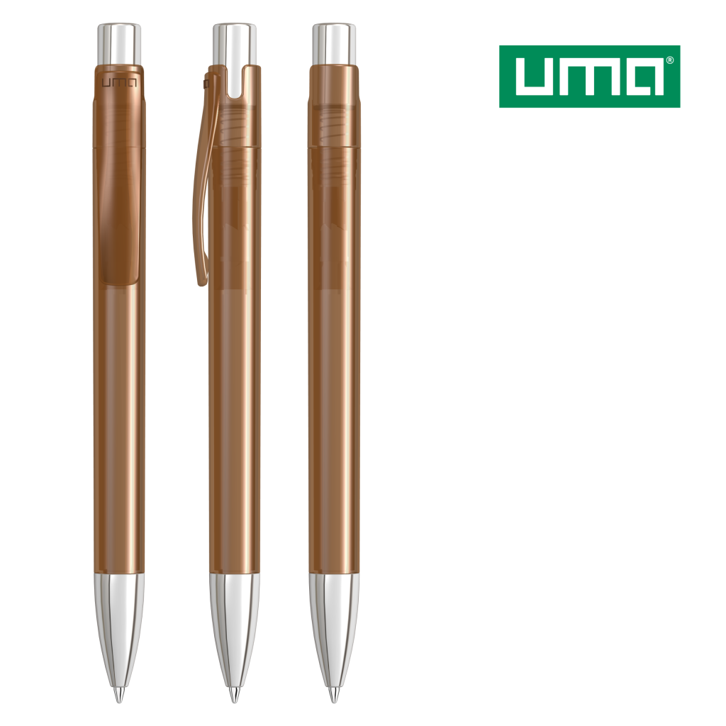 UMA CANDY transparent SI Druckkugelschreiber – Braun