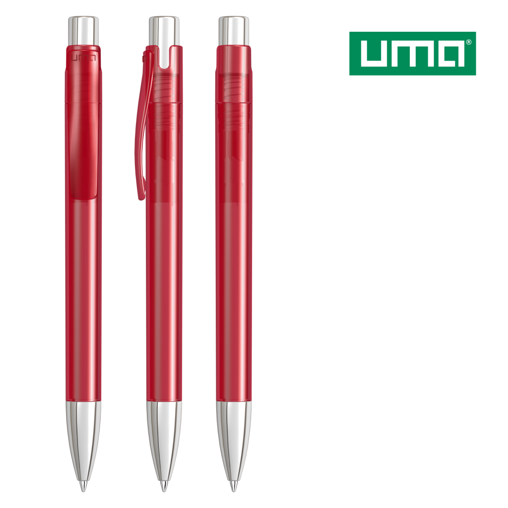 UMA CANDY transparent SI Druckkugelschreiber – Rot
