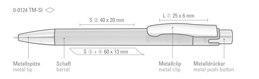 UMA CANDY transparent M SI Druckkugelschreiber – Druckskizze